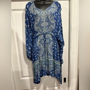 Eclectic Blue Paisley Asymmetrical Coverup